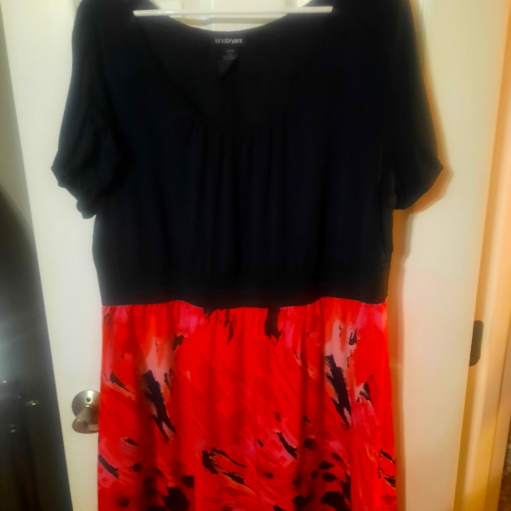 Dress, Lane Bryant, navy blue an orange size 18/20